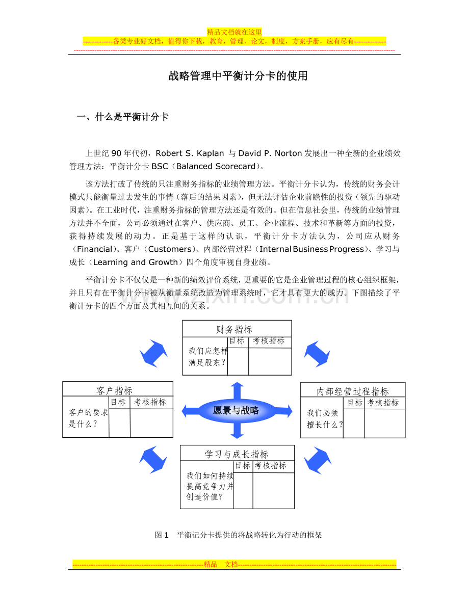 战略管理中平衡计分卡的使用.doc_第1页