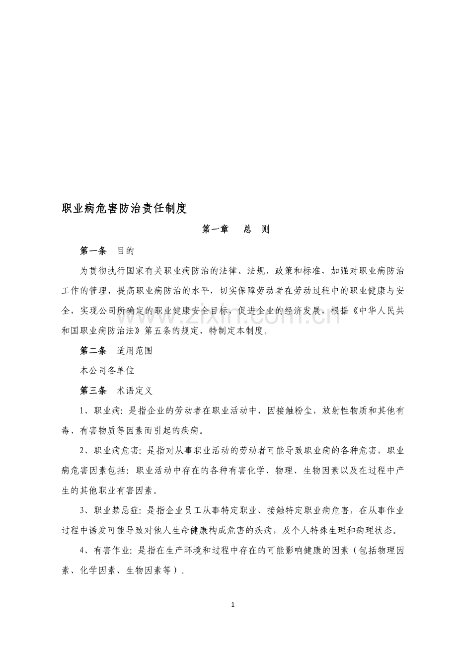 职业病危害防治责任制度(全新).doc_第1页