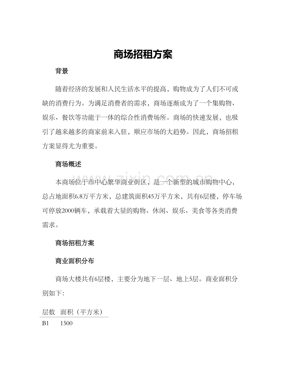 商场招租方案.docx_第1页