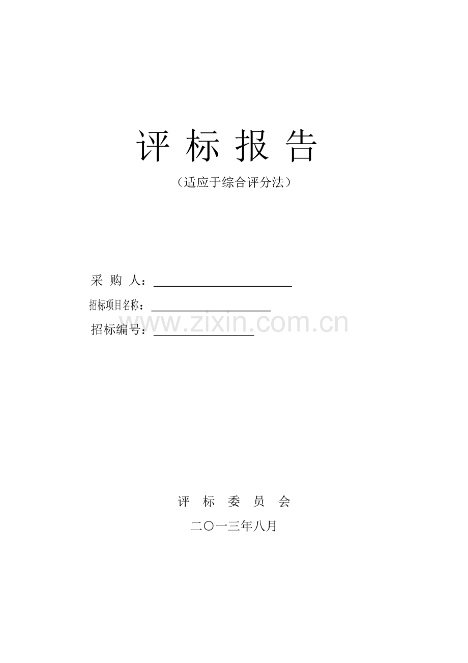 评标报告公开招标.doc_第1页