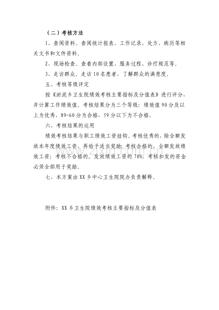 XX乡卫生院工作人员奖励性绩效考核实施方案.doc_第3页