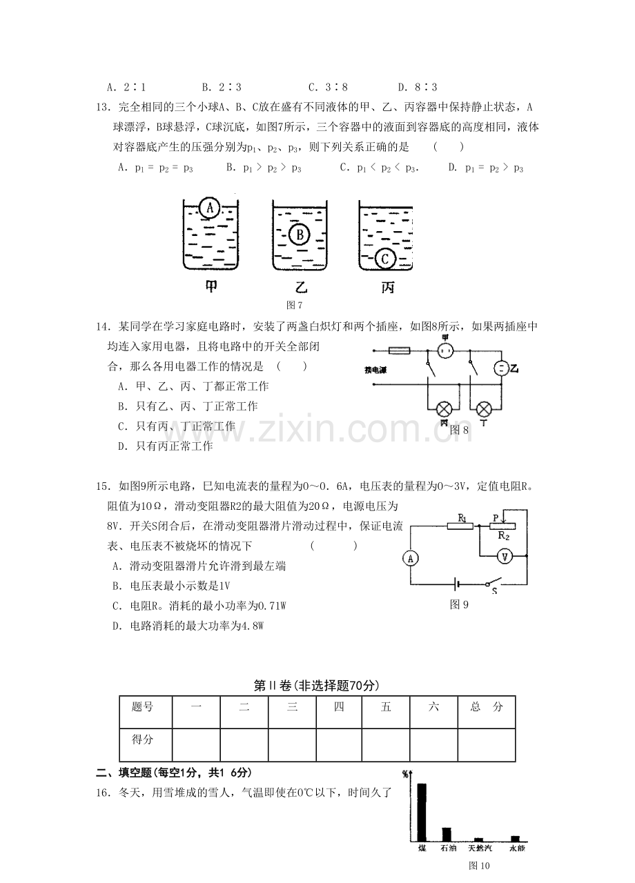 中考物理模拟试卷[下学期]--江苏教育版.doc_第3页