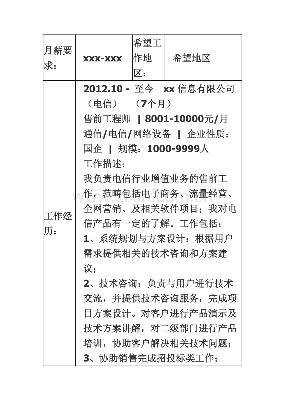 互联网售前工程师个人简历模板.docx_第3页