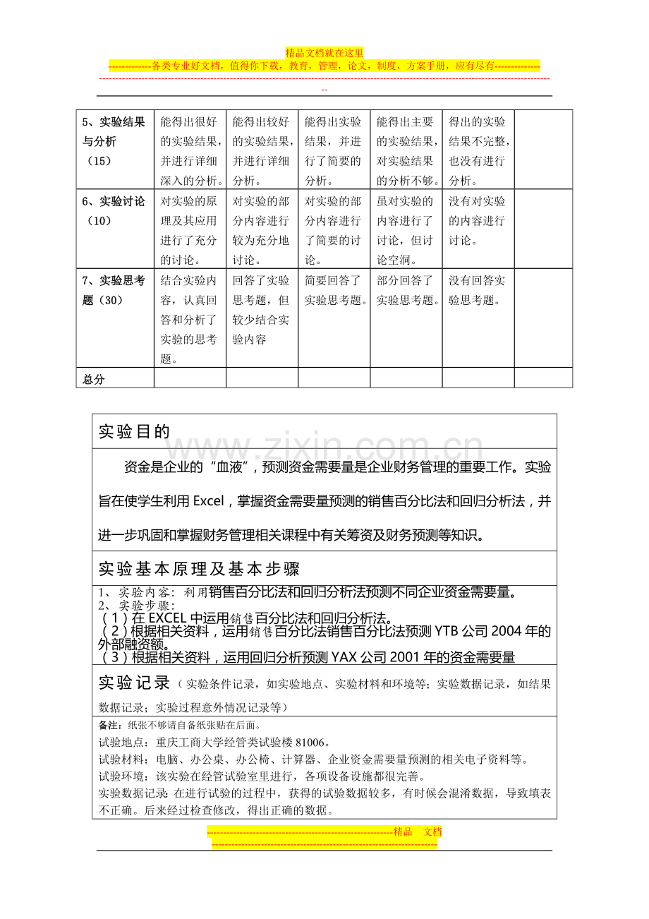 财务管理实验报告书一——资金需要量预测.doc_第2页