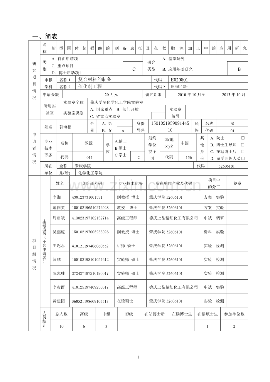 2010广东省自然科学基金重点项目申请书.doc_第3页