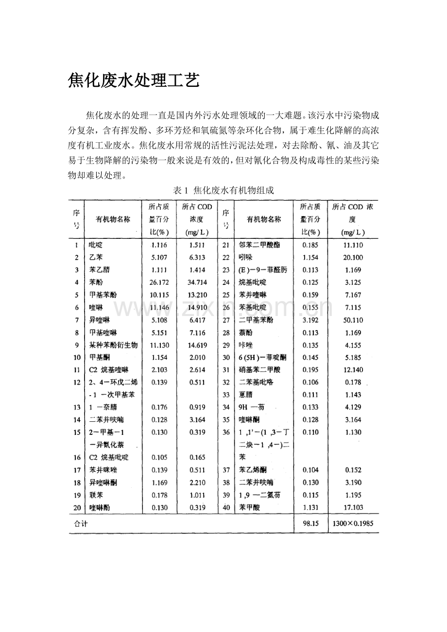 焦化废水处理工艺.doc_第1页