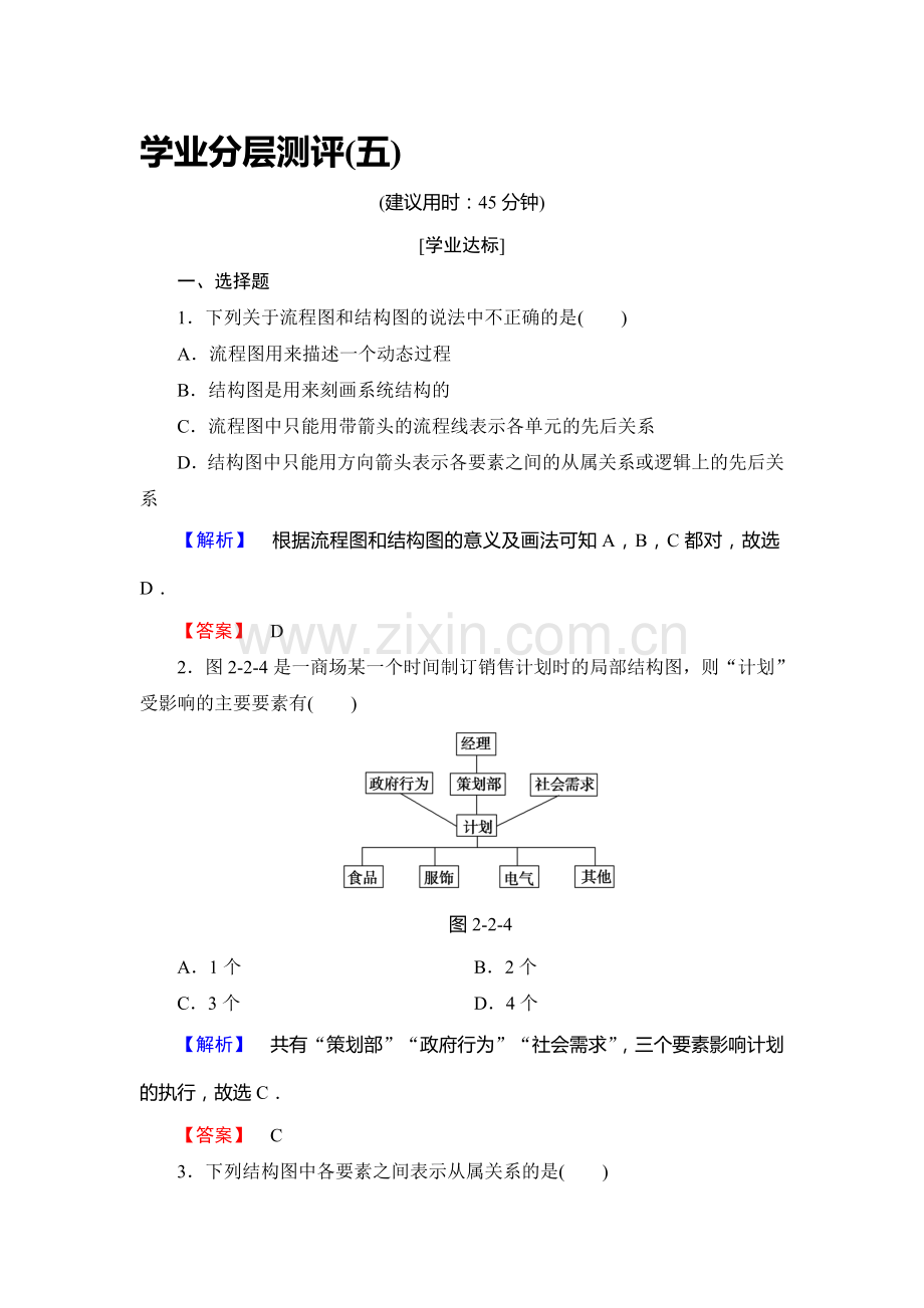 2017-2018学年高二数学选修1-2学业分层测评试题23.doc_第1页