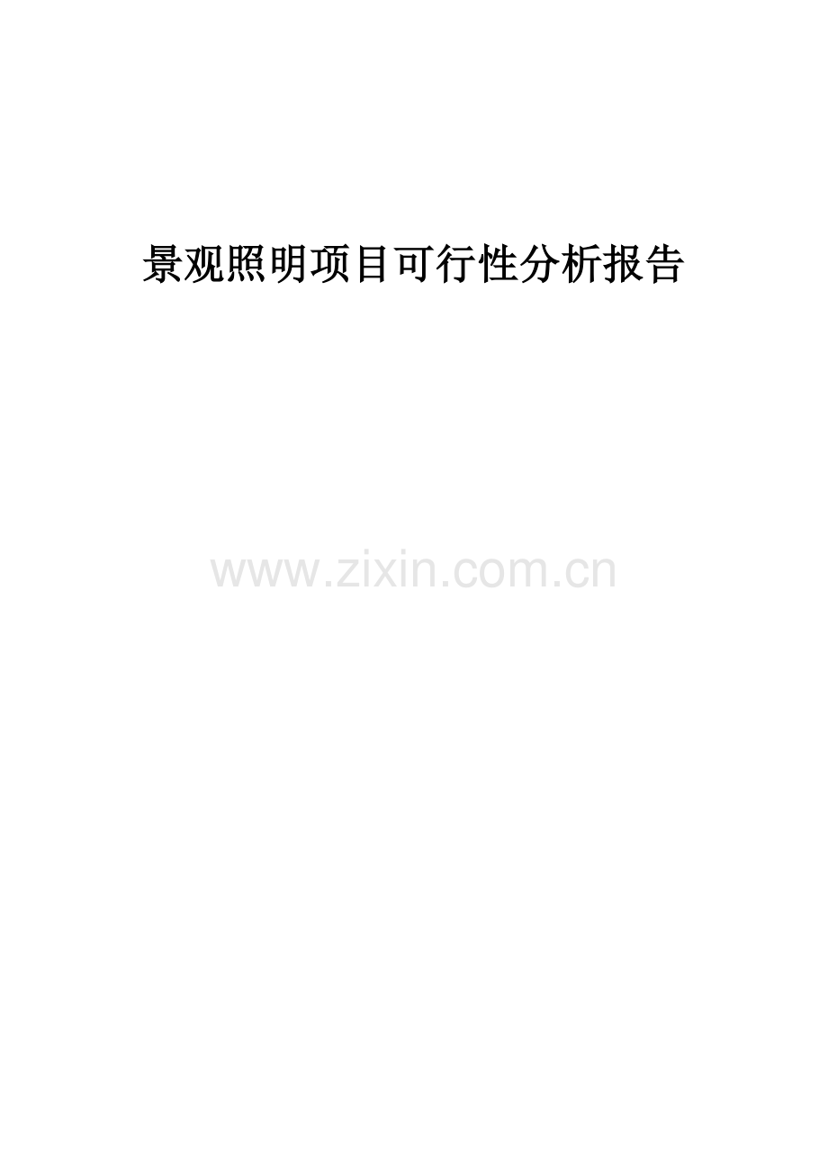 2024年景观照明项目可行性分析报告.docx_第1页