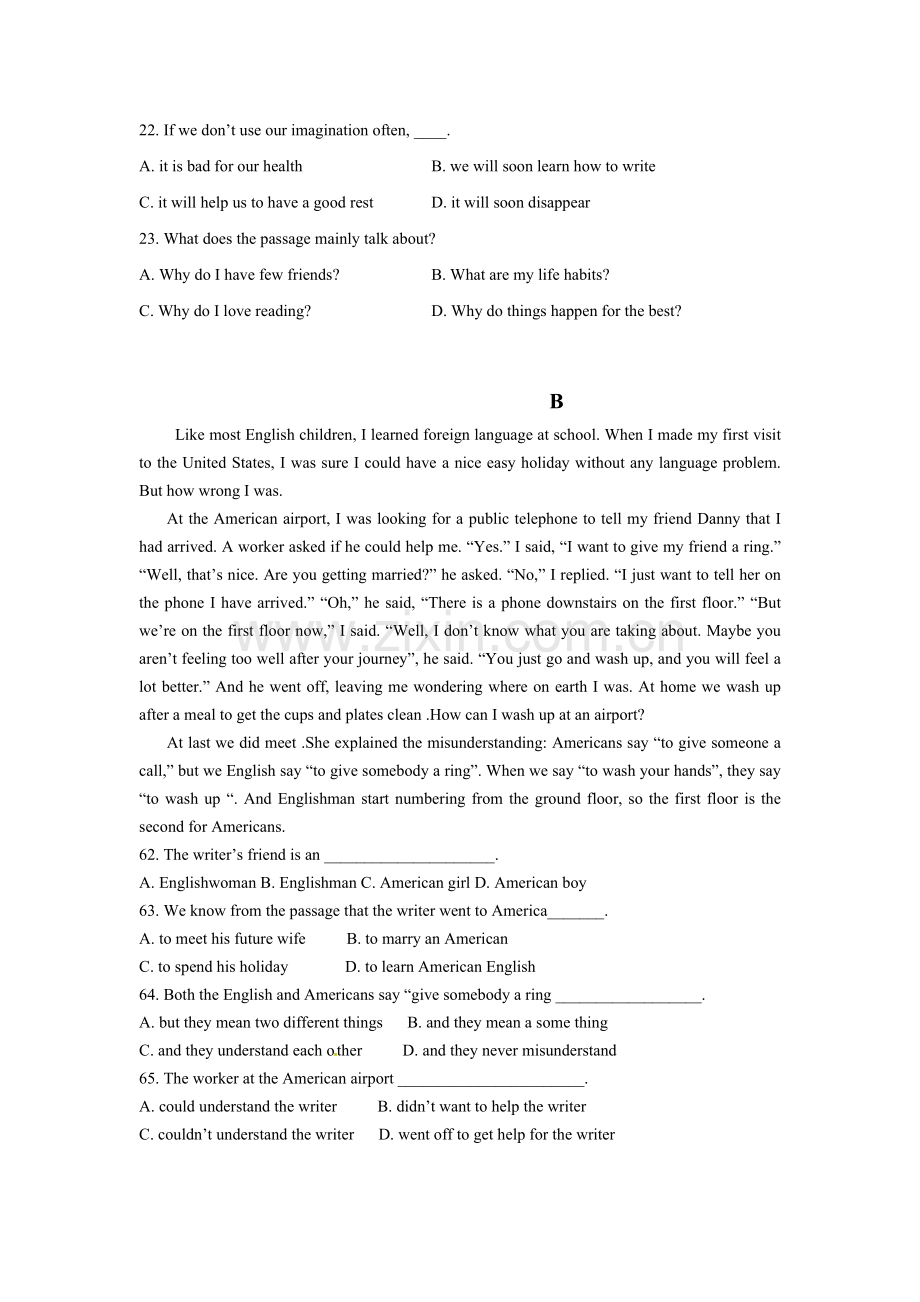 新课标2016年高一英语上册寒假作业4.doc_第2页