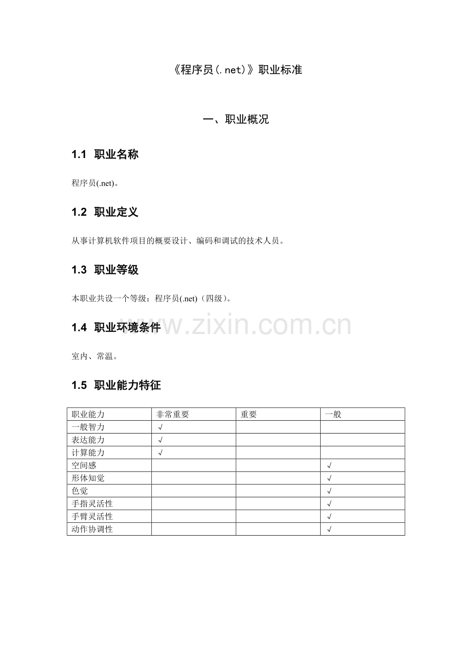 软件开发技术人员职业标准.doc_第1页