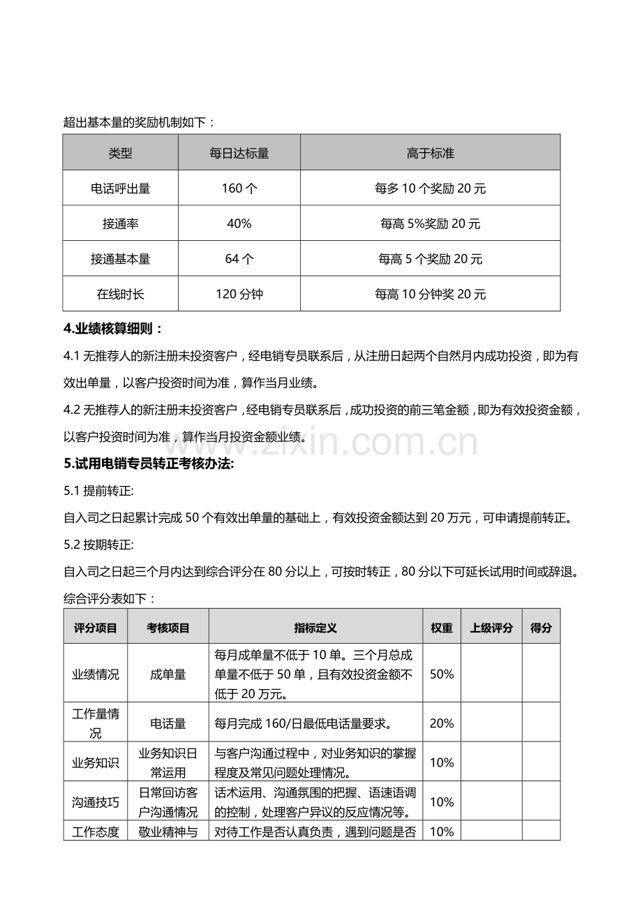 客服电销员工薪资考核制度1.1.doc_第2页