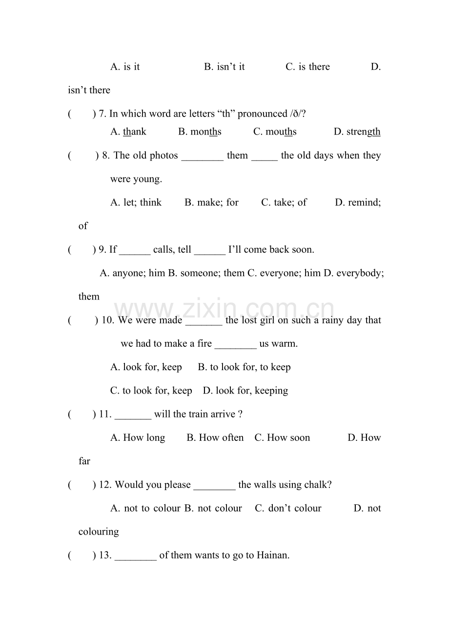 九年级英语上册单元知识点调研测试题23.doc_第2页