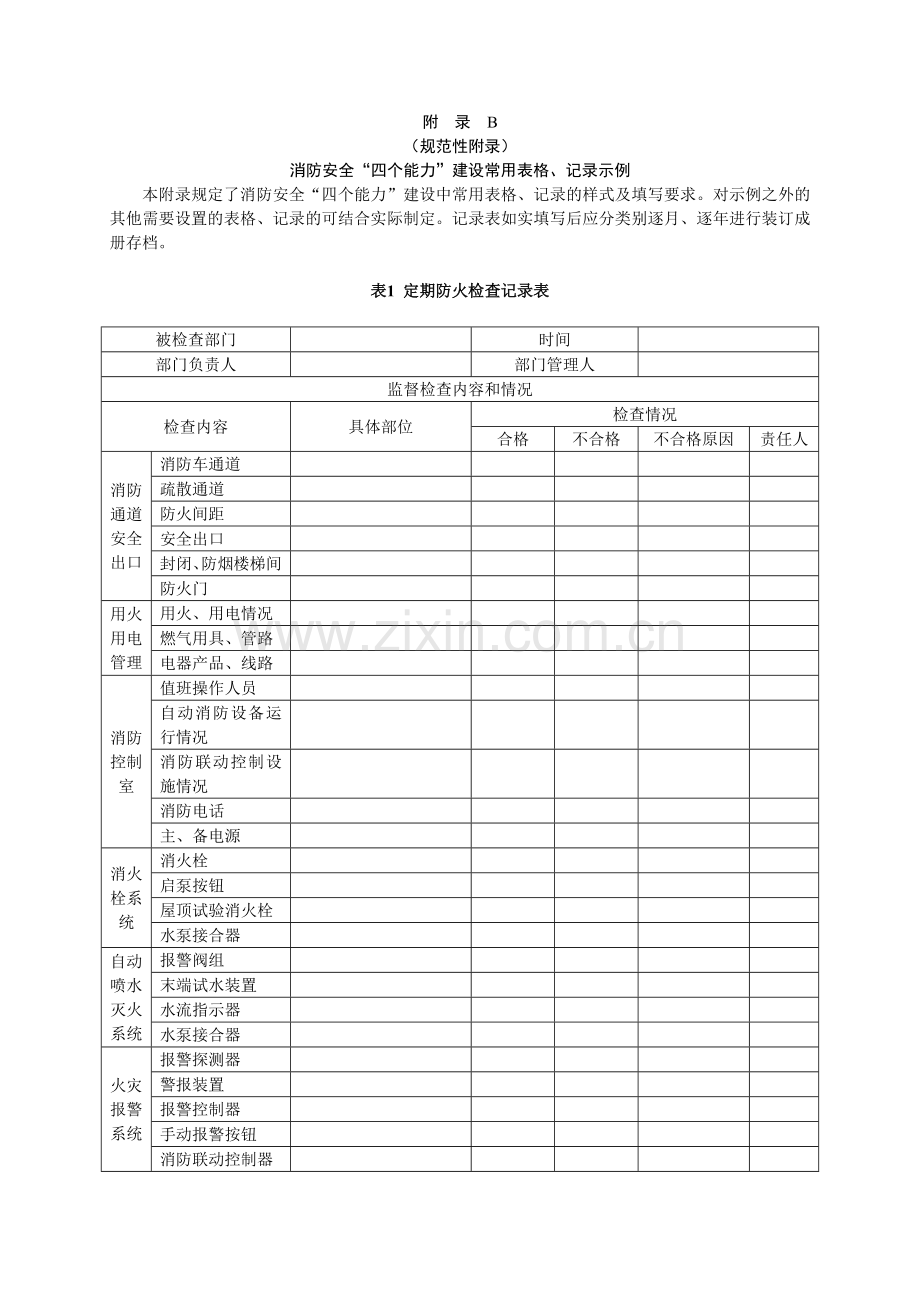 消防安全“四个能力”建设常用表格、记录示例.doc_第1页