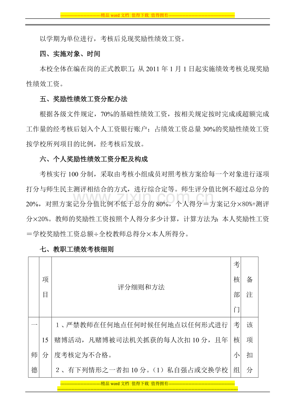 零陵区梅溪学蒋教职员工绩效考核实施方案.doc_第2页