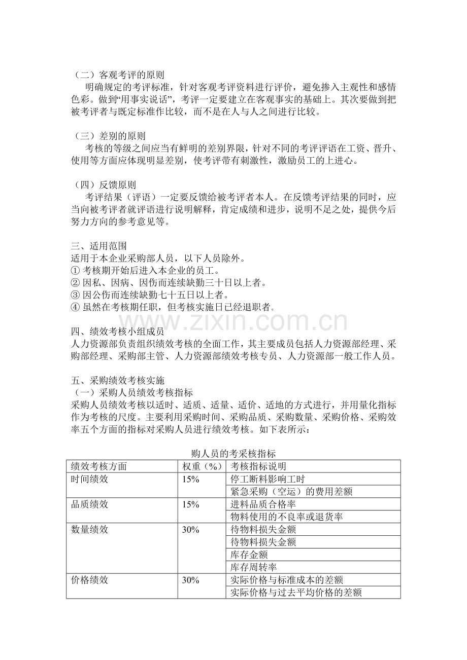 采购人员绩效考核方案..doc_第3页