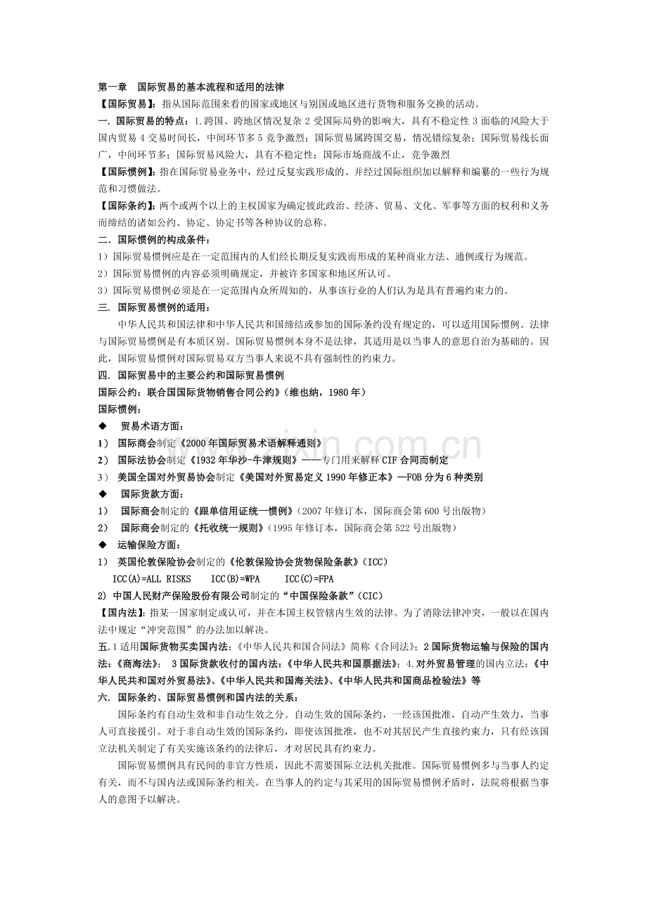 国际贸易实务复习提纲.doc_第1页