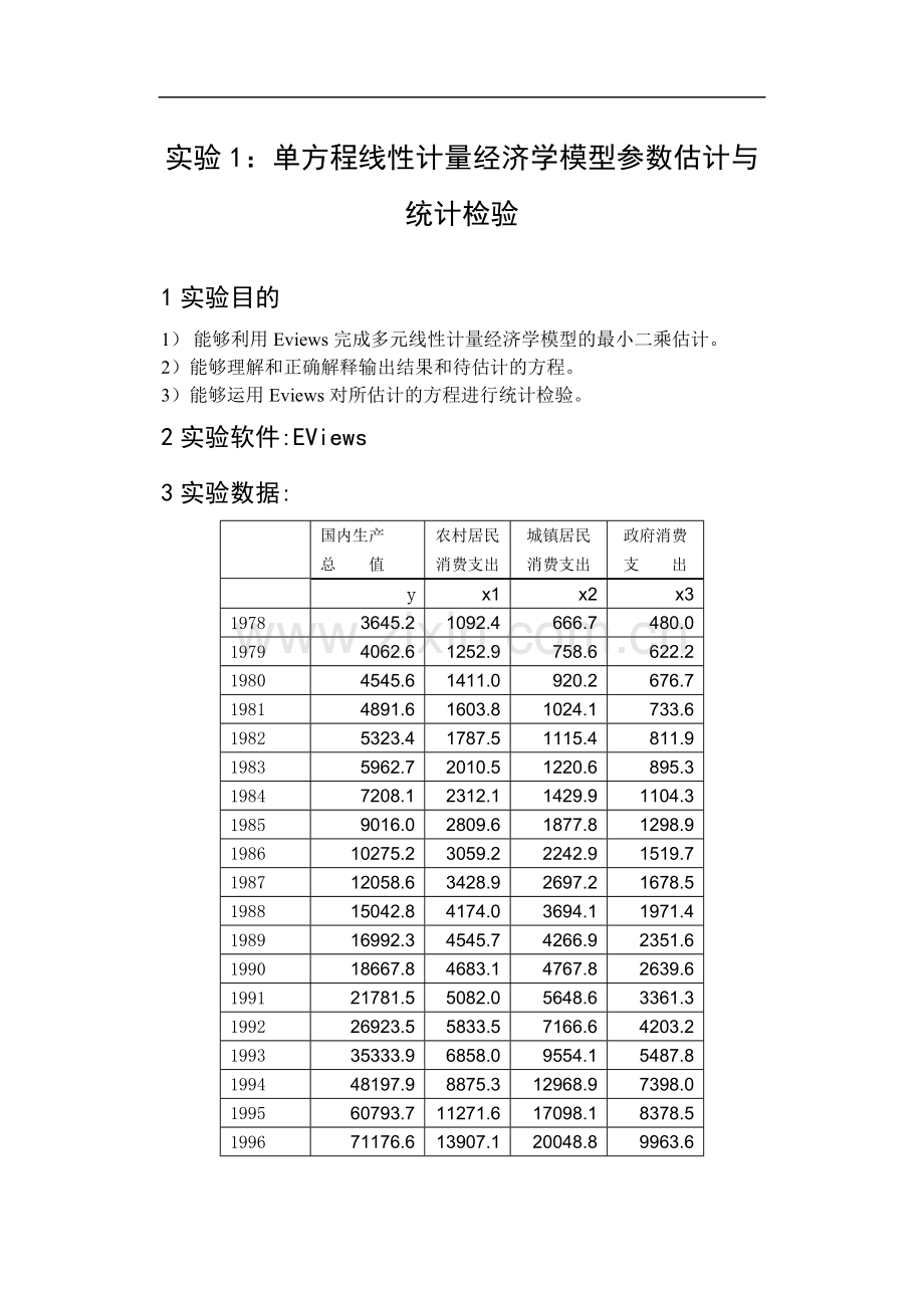 计量经济学实验报告-11版-哈工程-经济管理学院.doc_第3页