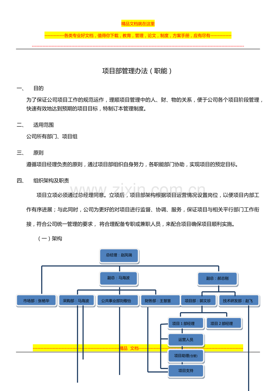 项目职能体管理制度.docx_第1页