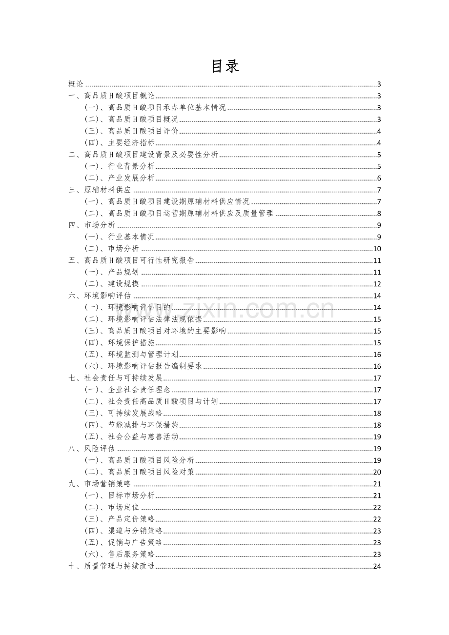 2024年高品质H酸项目可行性分析报告.docx_第2页