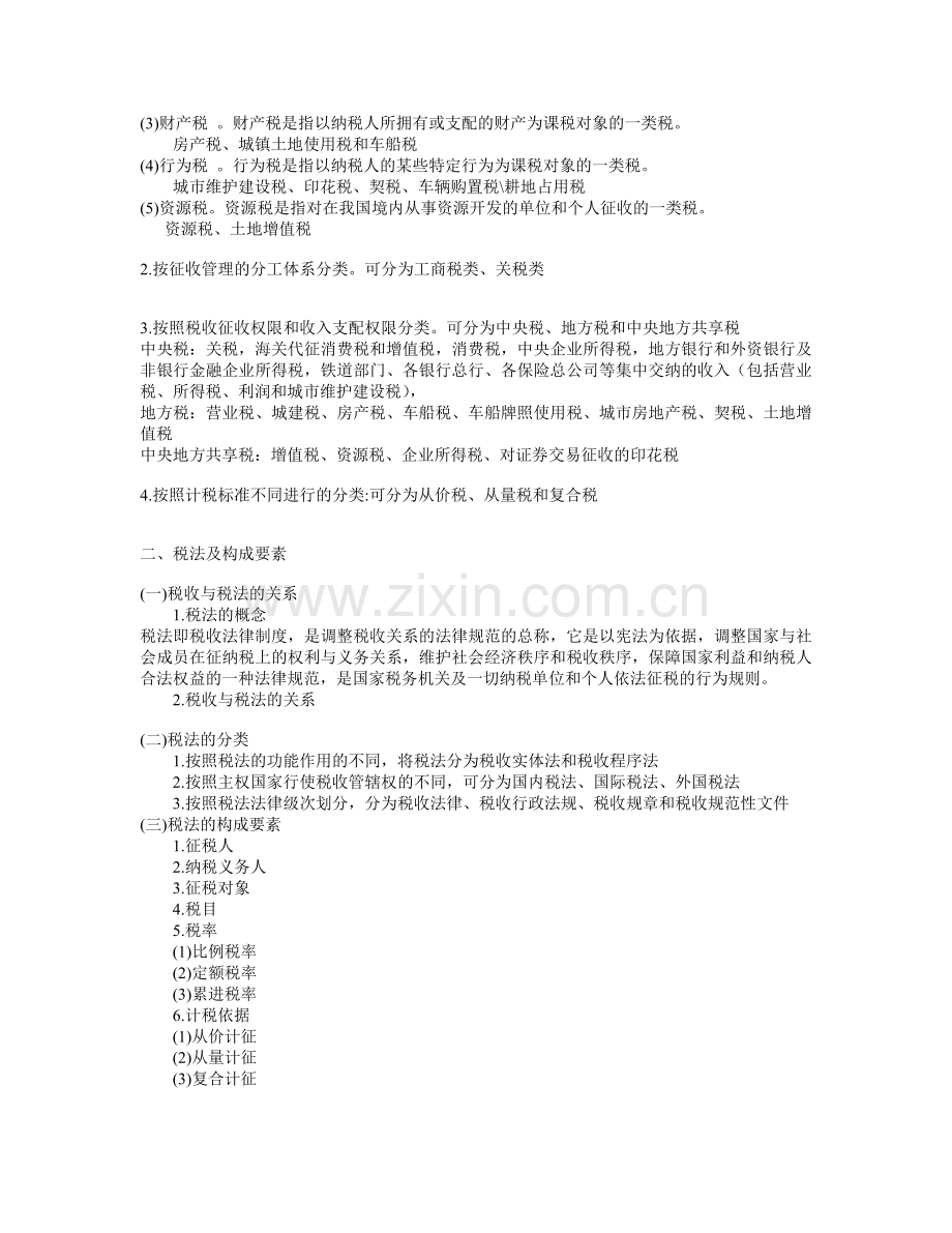 2011江苏会计从业资格--第三章-税收法律制度.doc_第2页