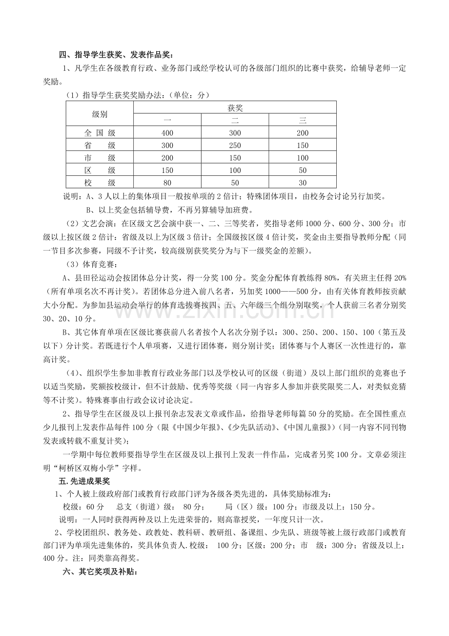 双梅小学教师绩效考核教育成果考核条例.doc_第3页