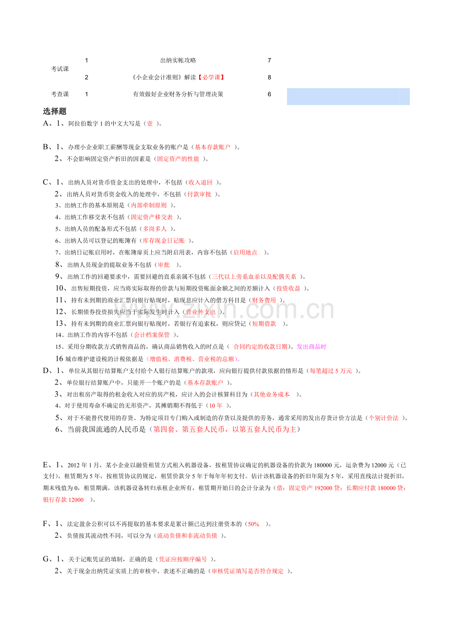 2012年继续教育-小企业会计准则及出纳实帐攻略.doc_第1页