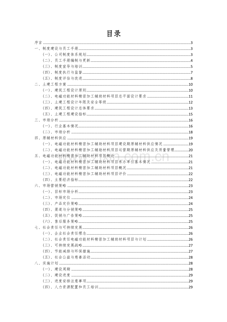 2024年电磁功能材料精密加工辅助材料项目可行性分析报告.docx_第2页