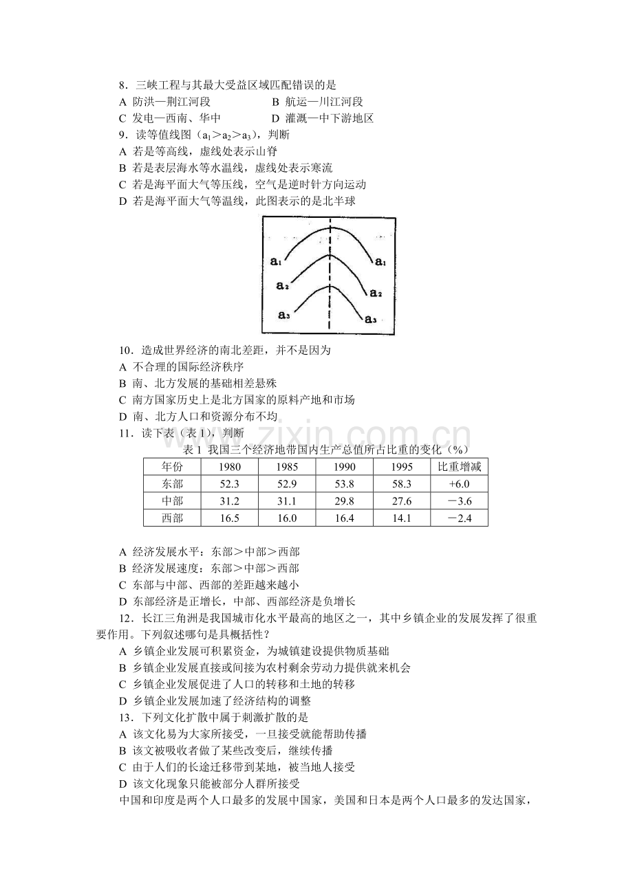 高三第一次调研考试试题(地理).doc_第2页