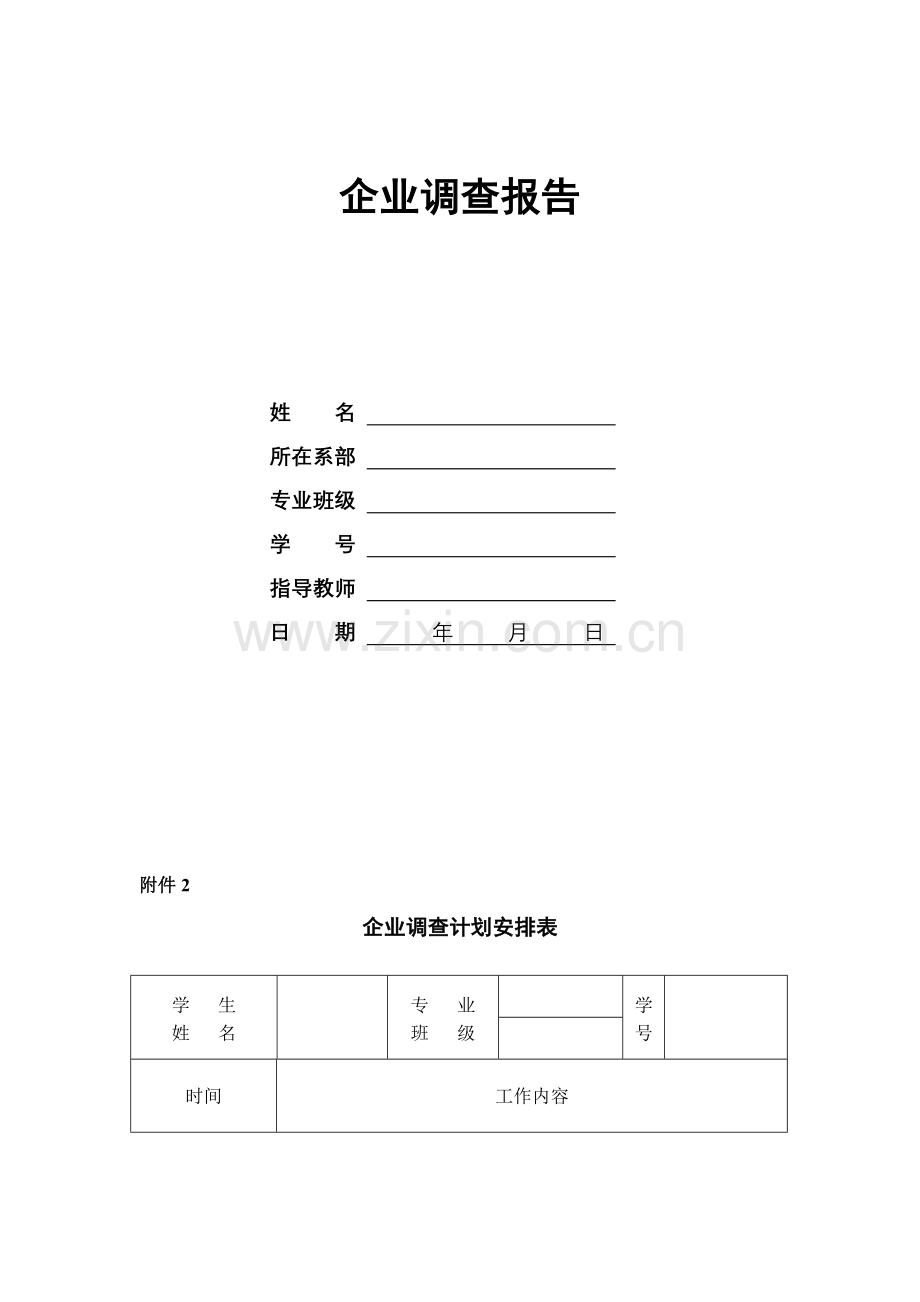 工商管理企业调查报告模板.doc_第2页