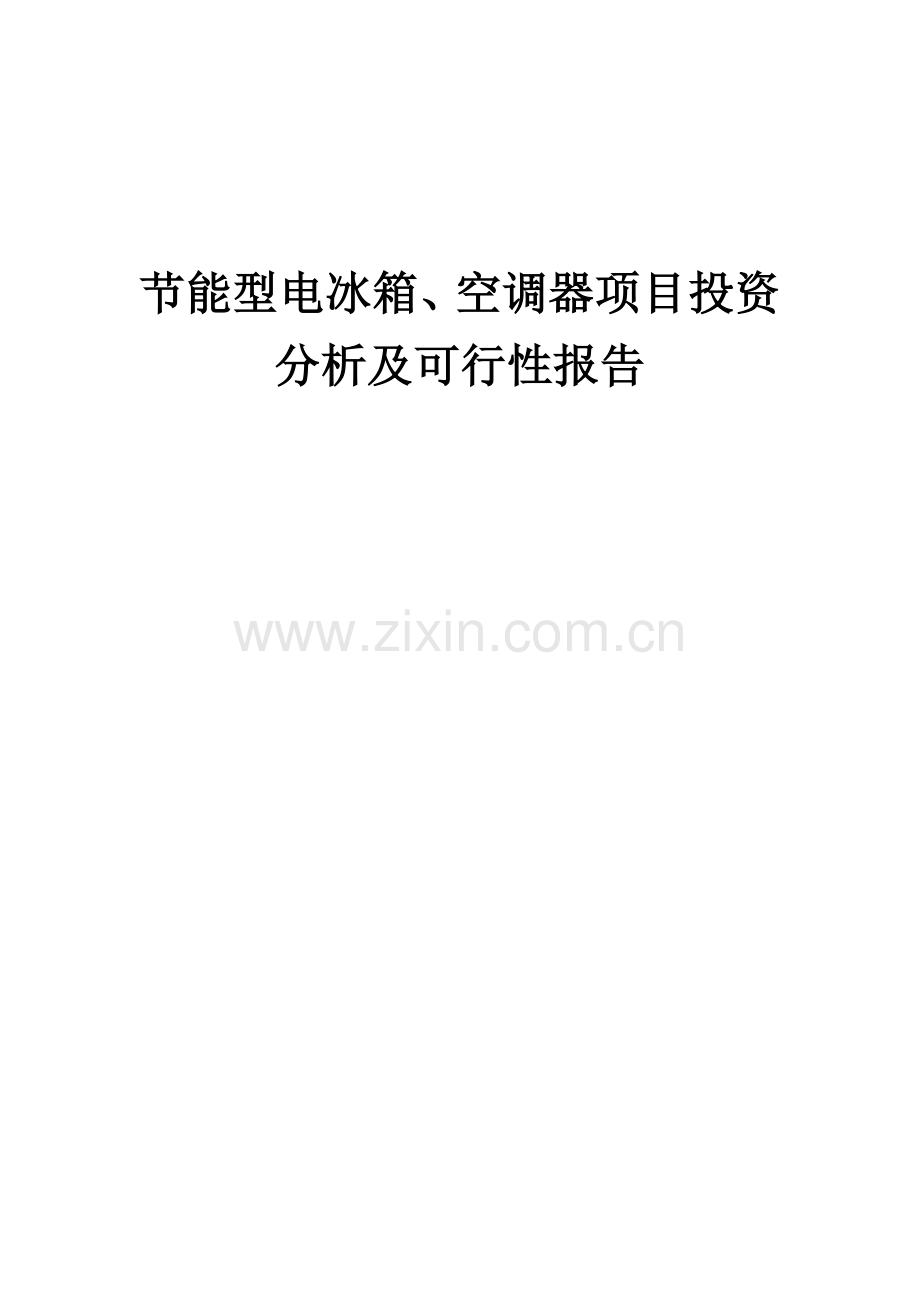 2024年节能型电冰箱、空调器项目投资分析及可行性报告.docx_第1页