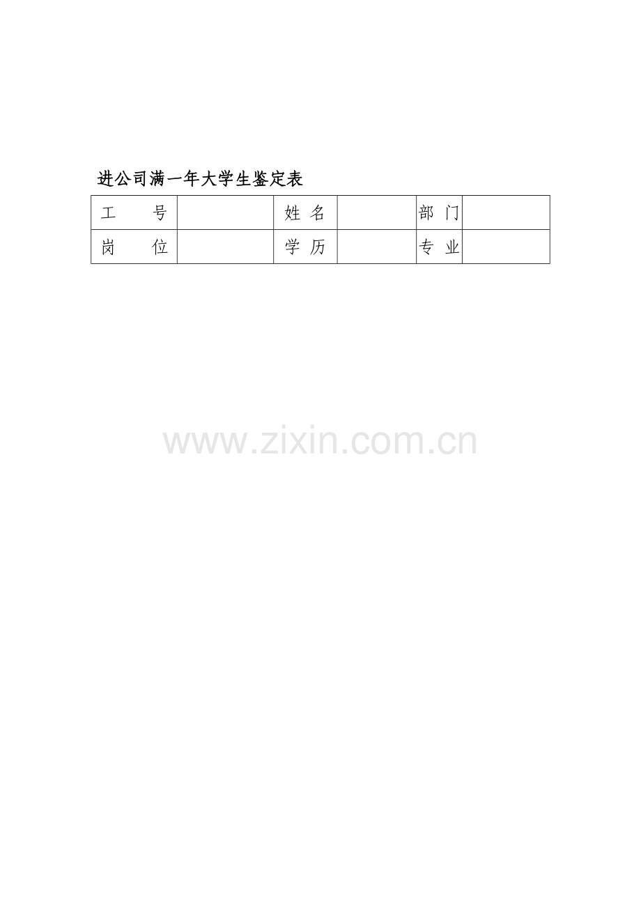 进公司满一年新进大学生考核表..doc_第1页