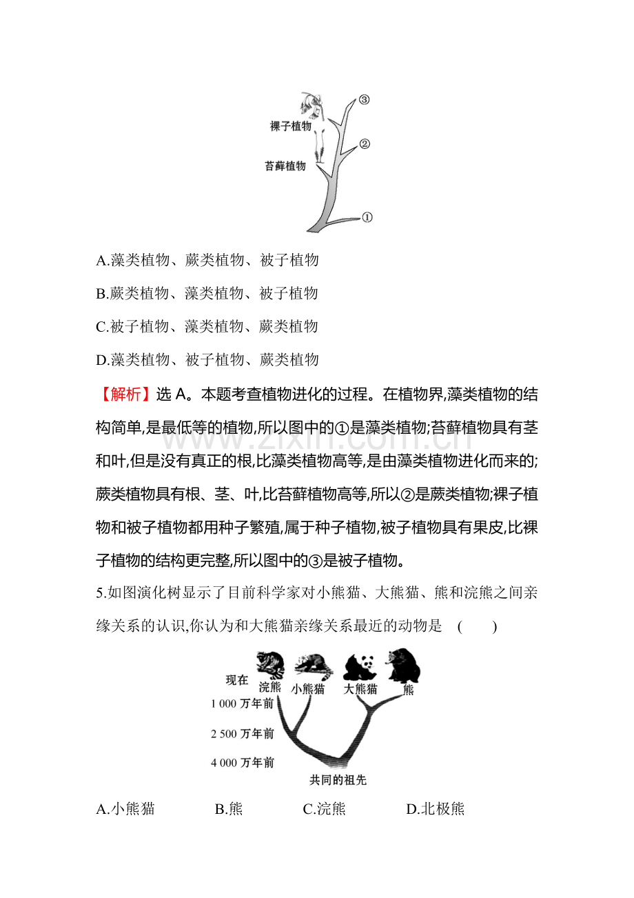 2015-2016学年八年级生物下册同步练习题39.doc_第3页