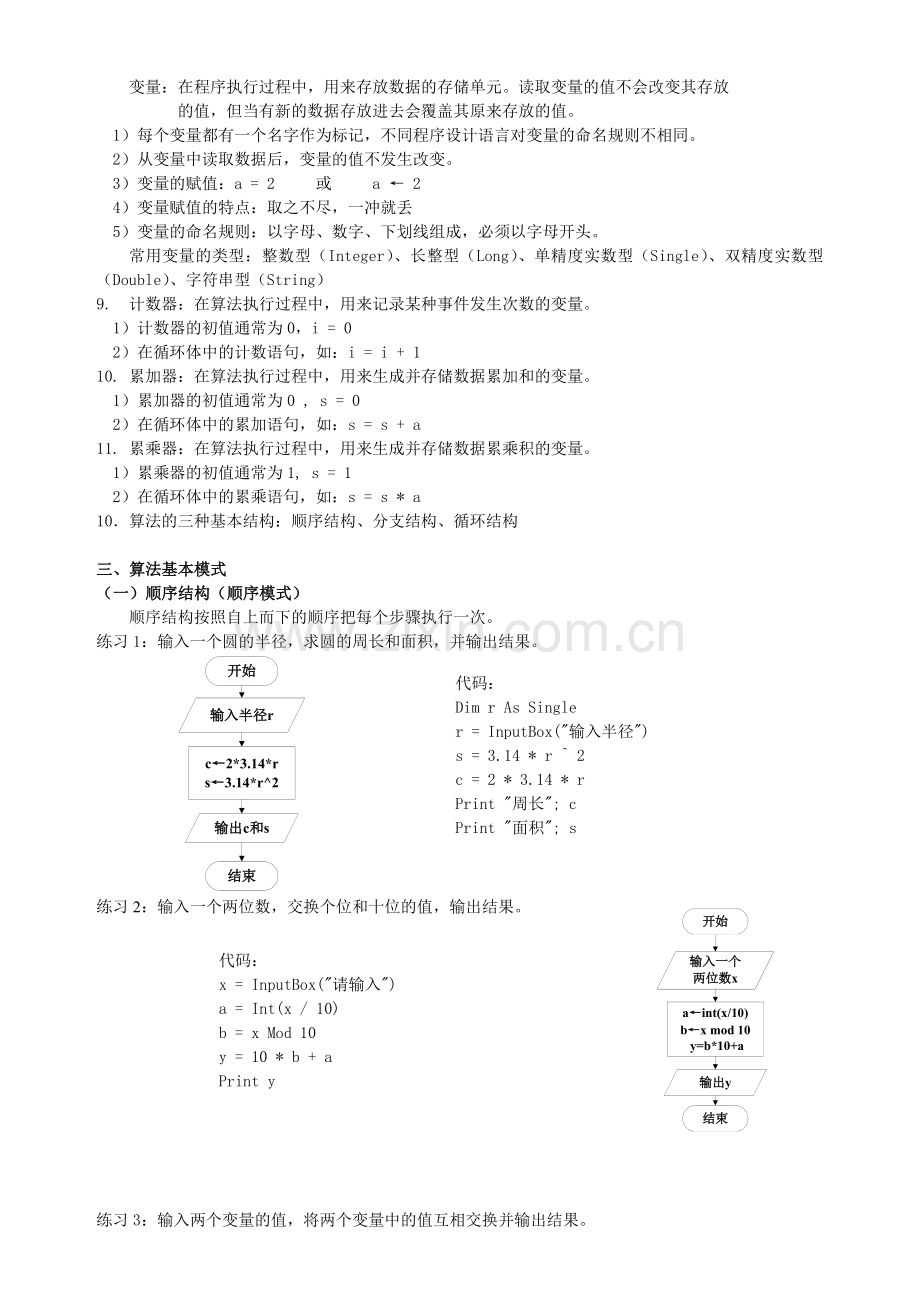 高一信息科技算法与程序设计复习.doc_第2页