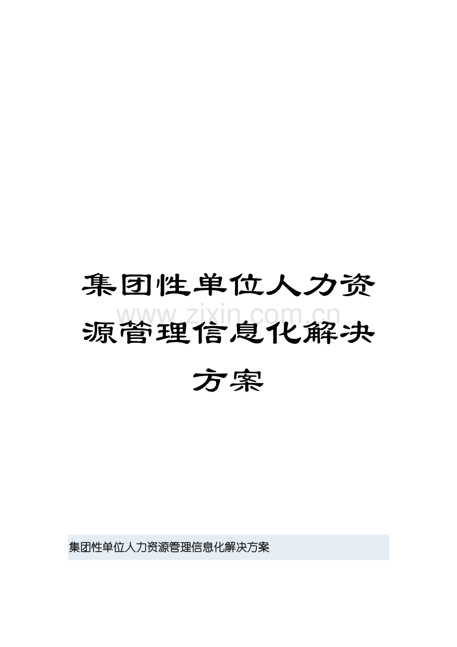 集团性单位人力资源管理信息化解决方案模板.doc_第1页