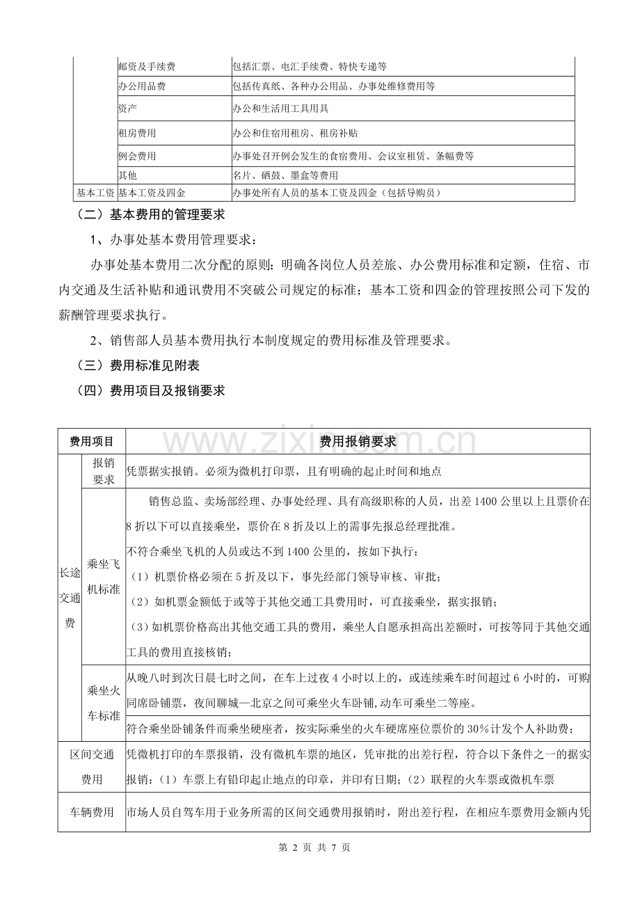 销售市场人员基本费用管理制度.doc_第2页