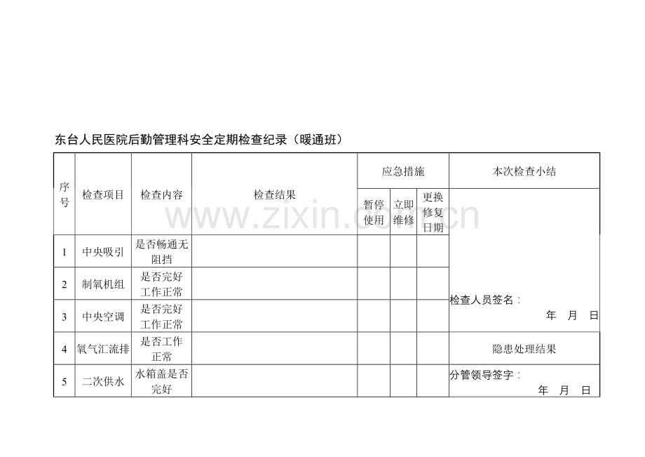 水电食堂日常检查表.doc_第2页