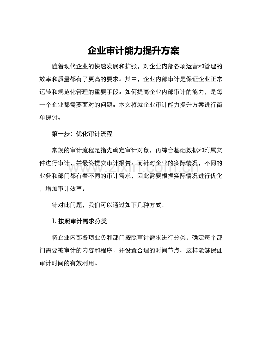 企业审计能力提升方案.docx_第1页