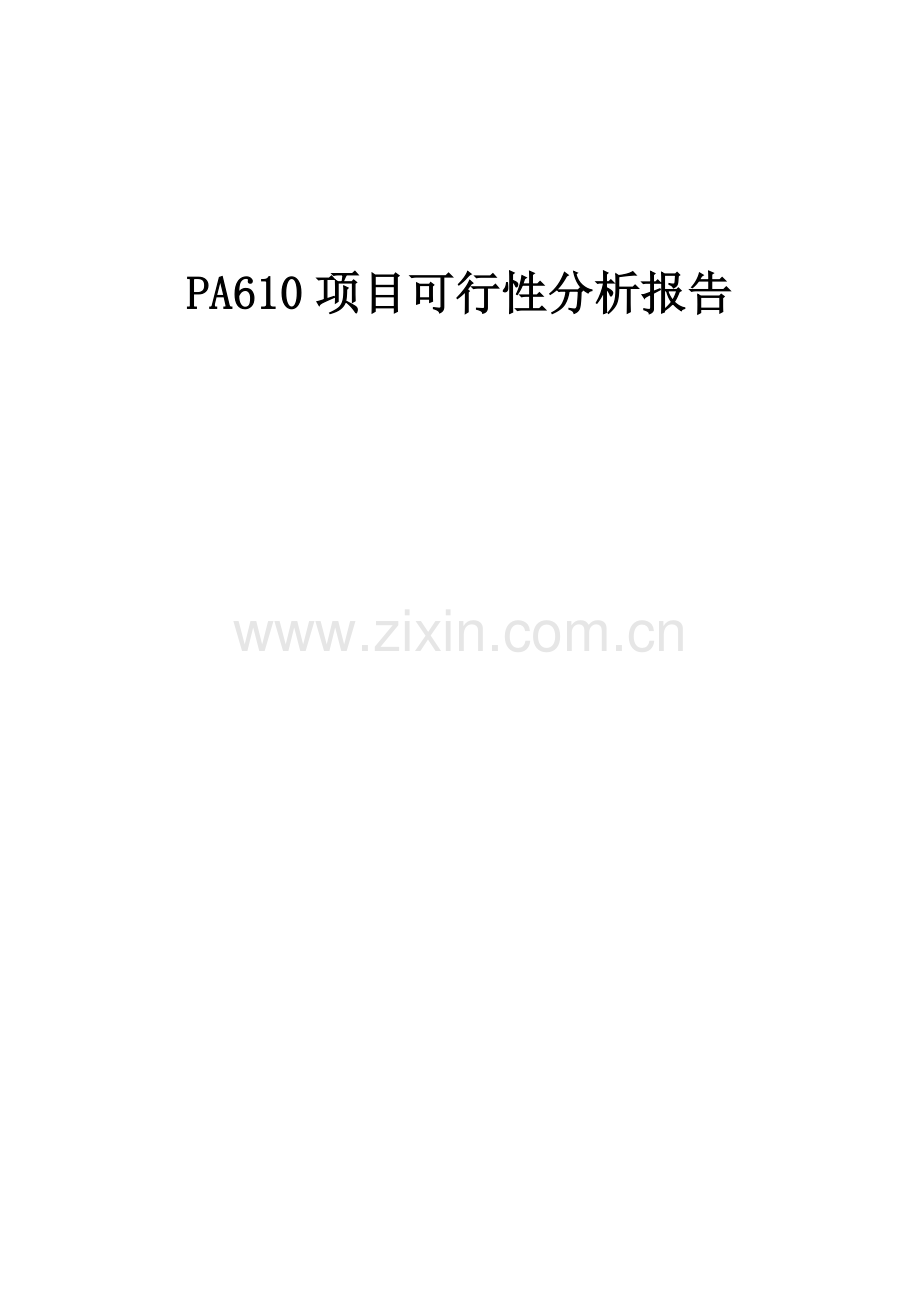 2024年PA610项目可行性分析报告.docx_第1页