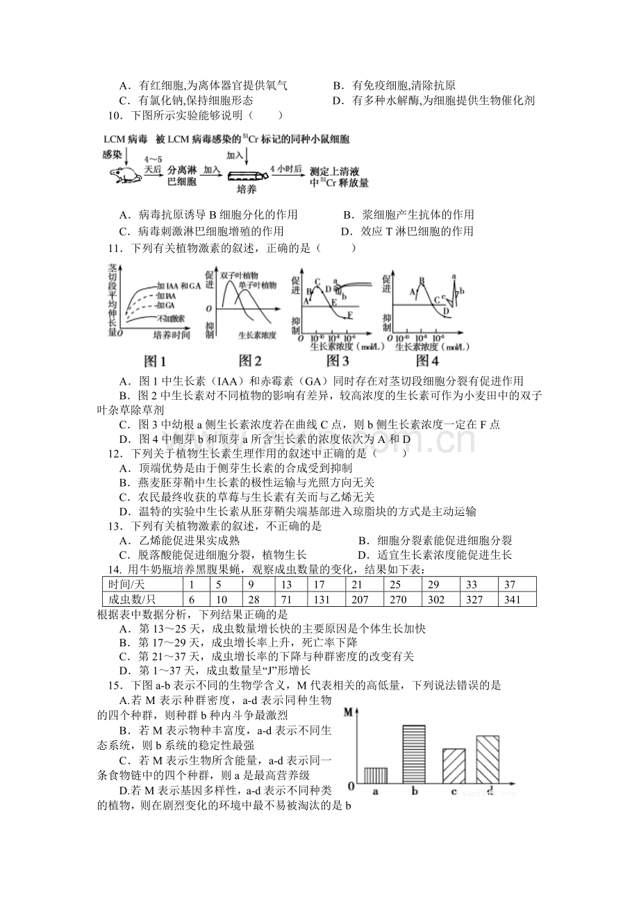 江西省上饶市2015-2016学年高二生物下册第一次月考试题1.doc_第3页