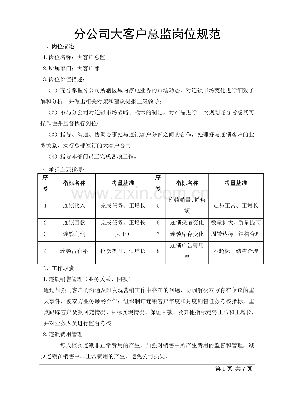 大客户总监岗位规范手册(需修改).doc_第1页