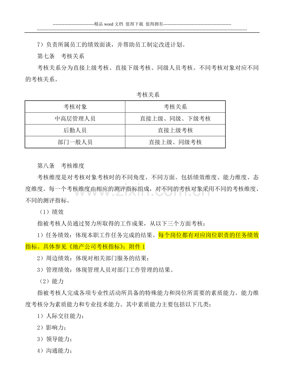 房地产公司员工考核管理制度..doc_第3页