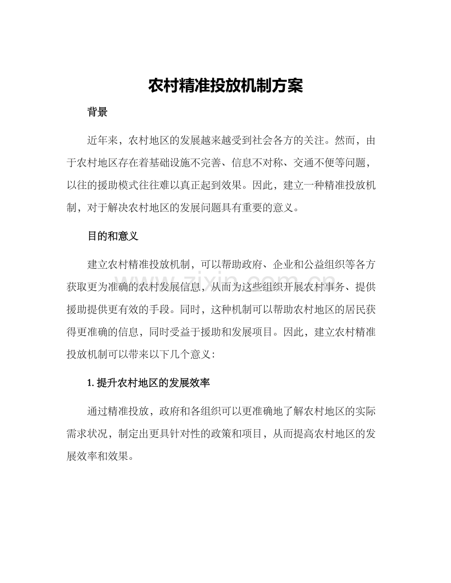 农村精准投放机制方案.docx_第1页