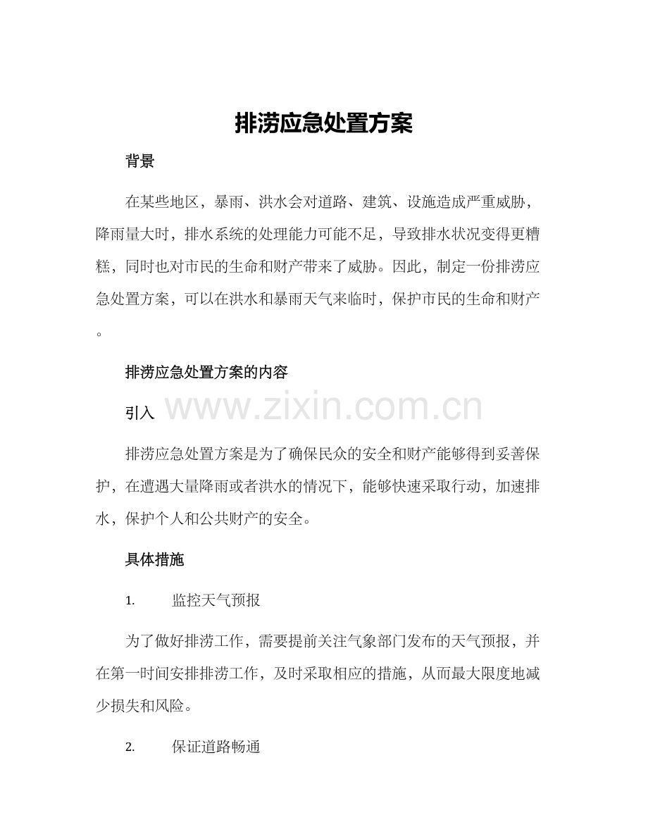 排涝应急处置方案.docx_第1页