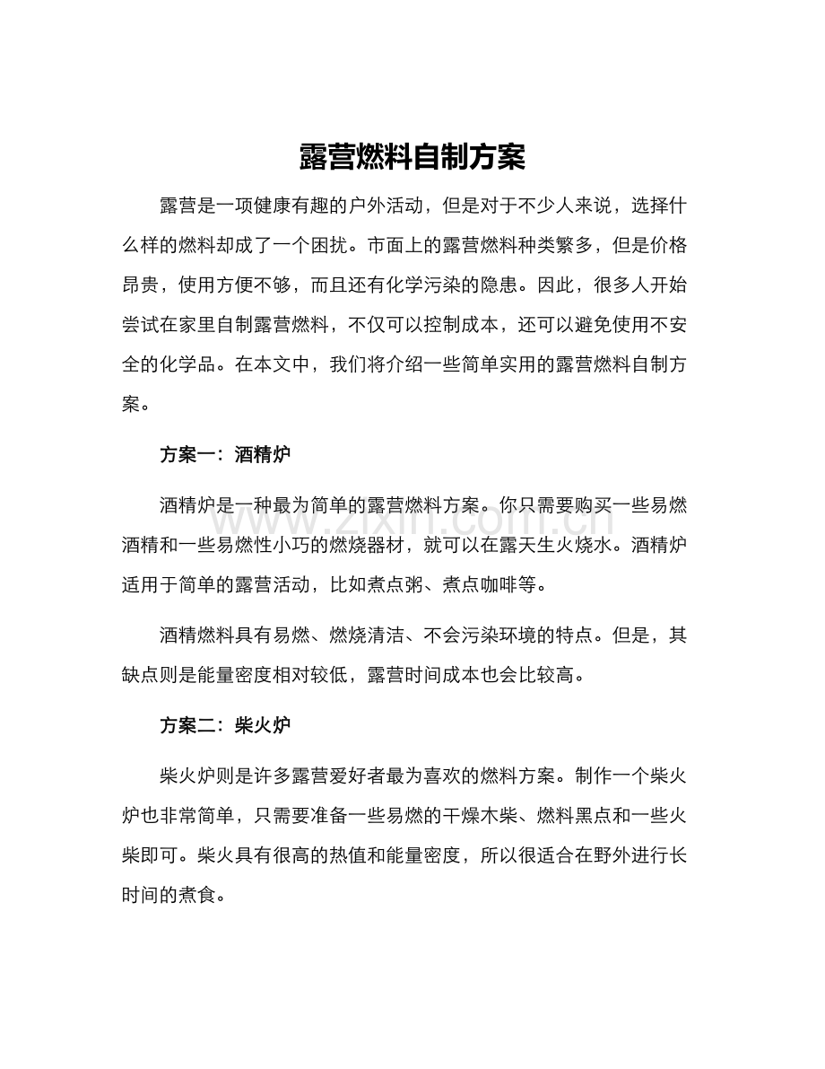 露营燃料自制方案.docx_第1页