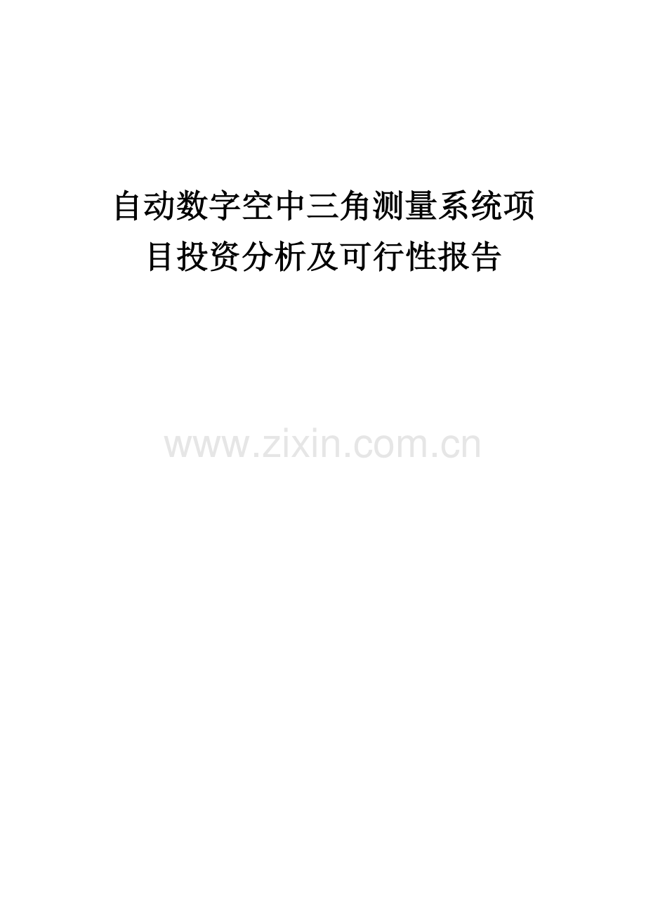 2024年自动数字空中三角测量系统项目投资分析及可行性报告.docx_第1页