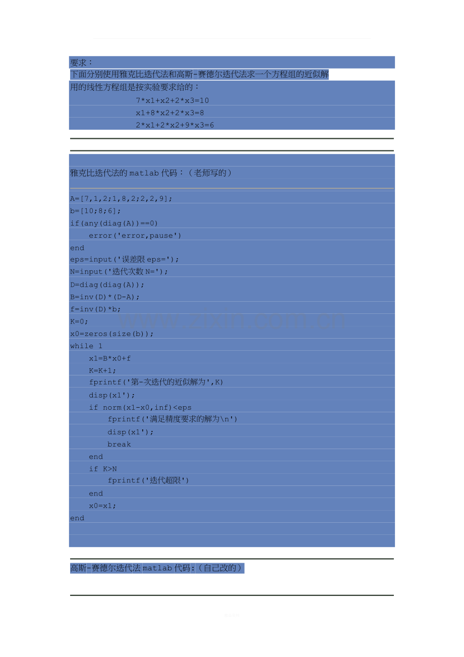 MATLAB样例之雅克比迭代法.docx_第1页