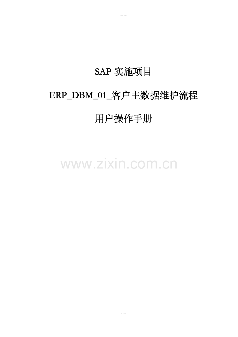 SAP用户操作手册模板-成本要素主数据维护流程.doc_第1页