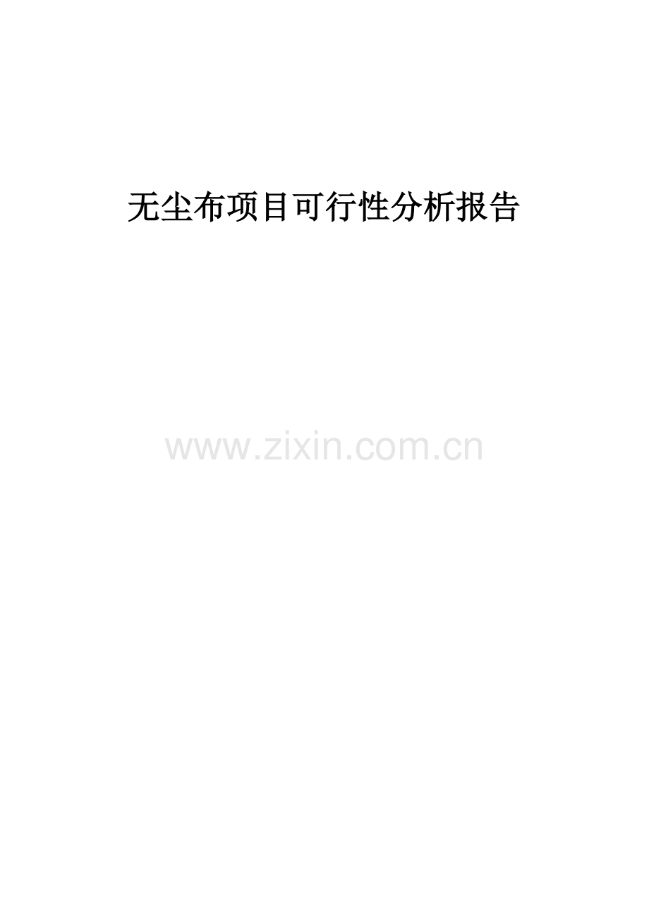 2024年无尘布项目可行性分析报告.docx_第1页