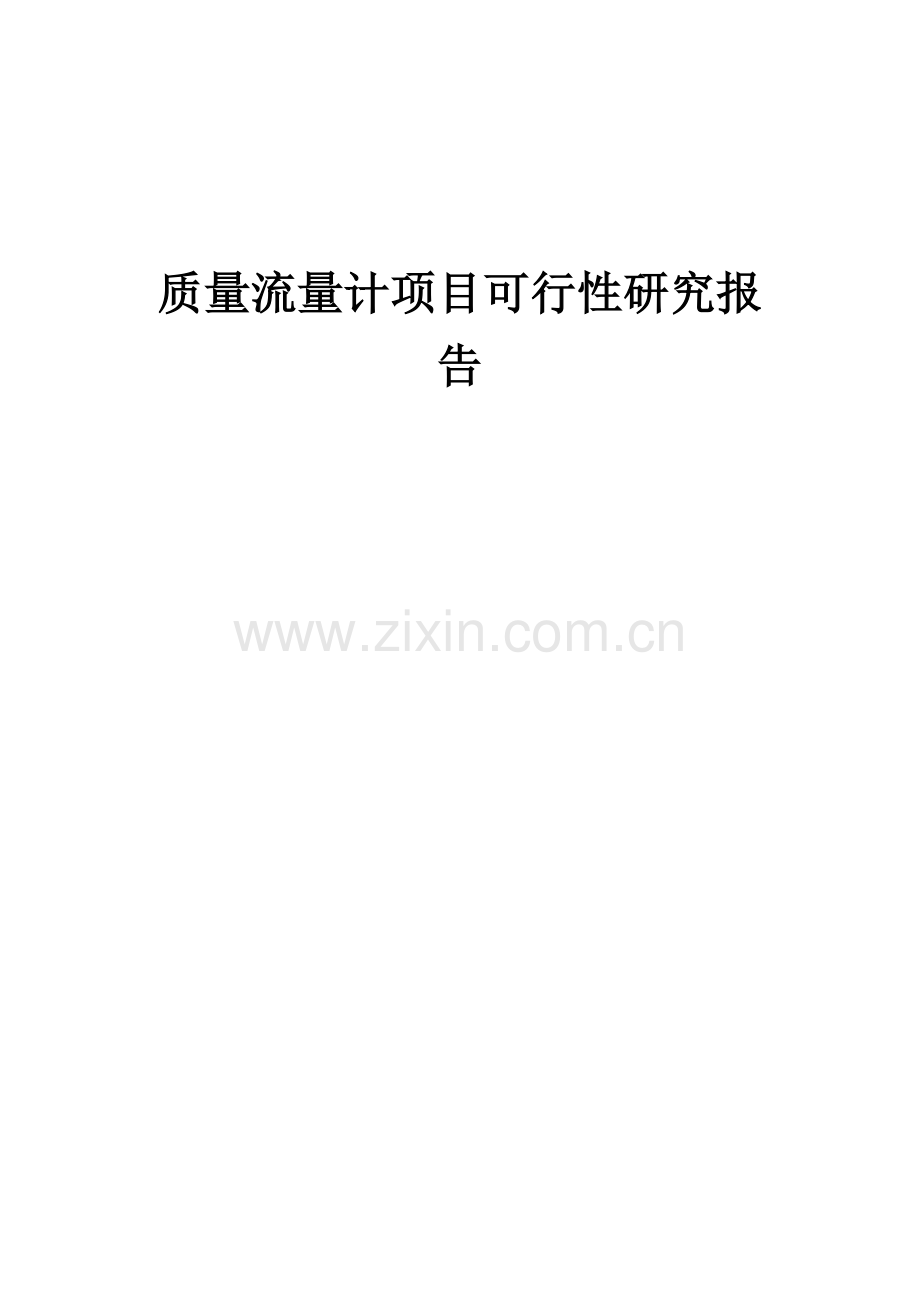 2024年质量流量计项目可行性研究报告.docx_第1页