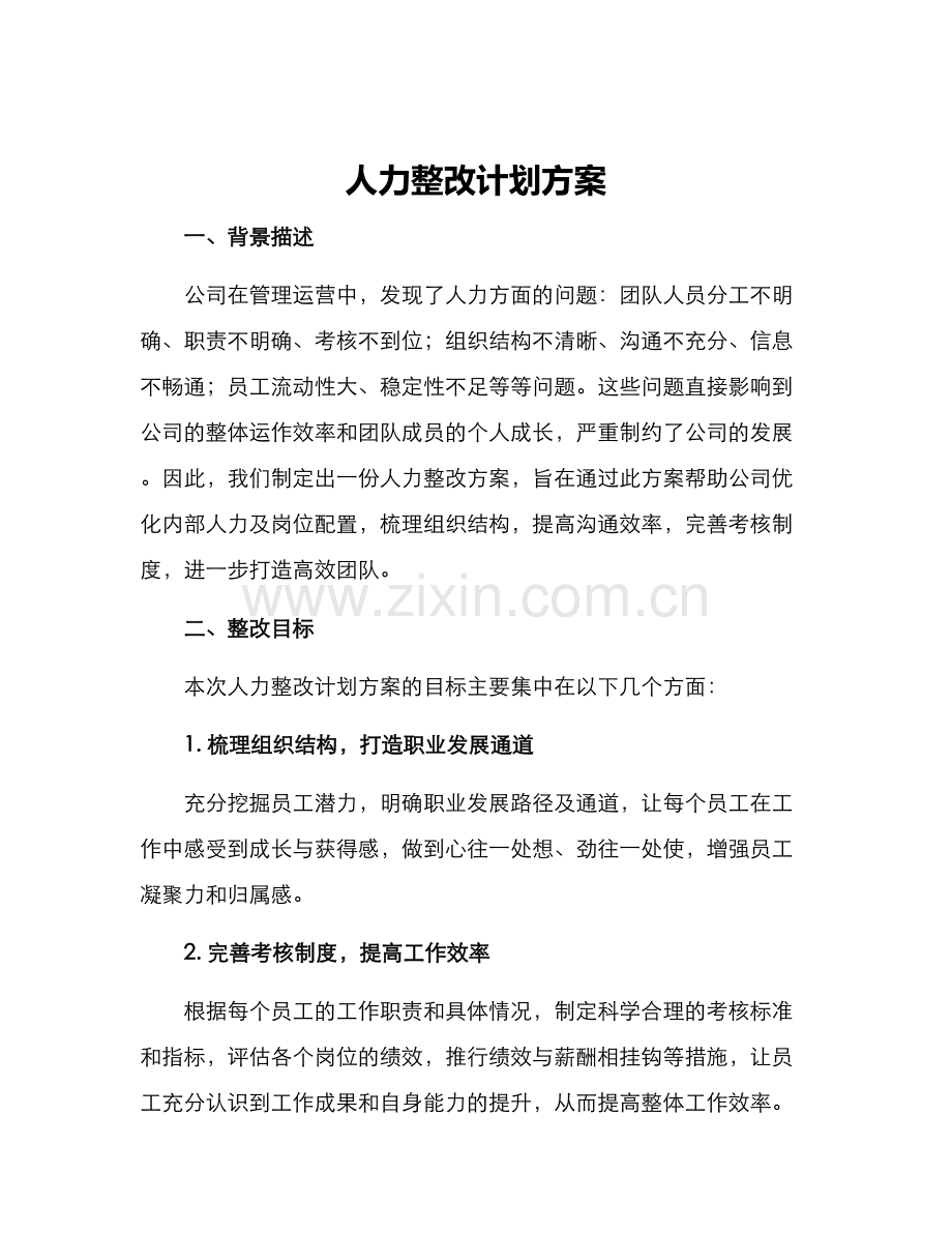 人力整改计划方案.docx_第1页